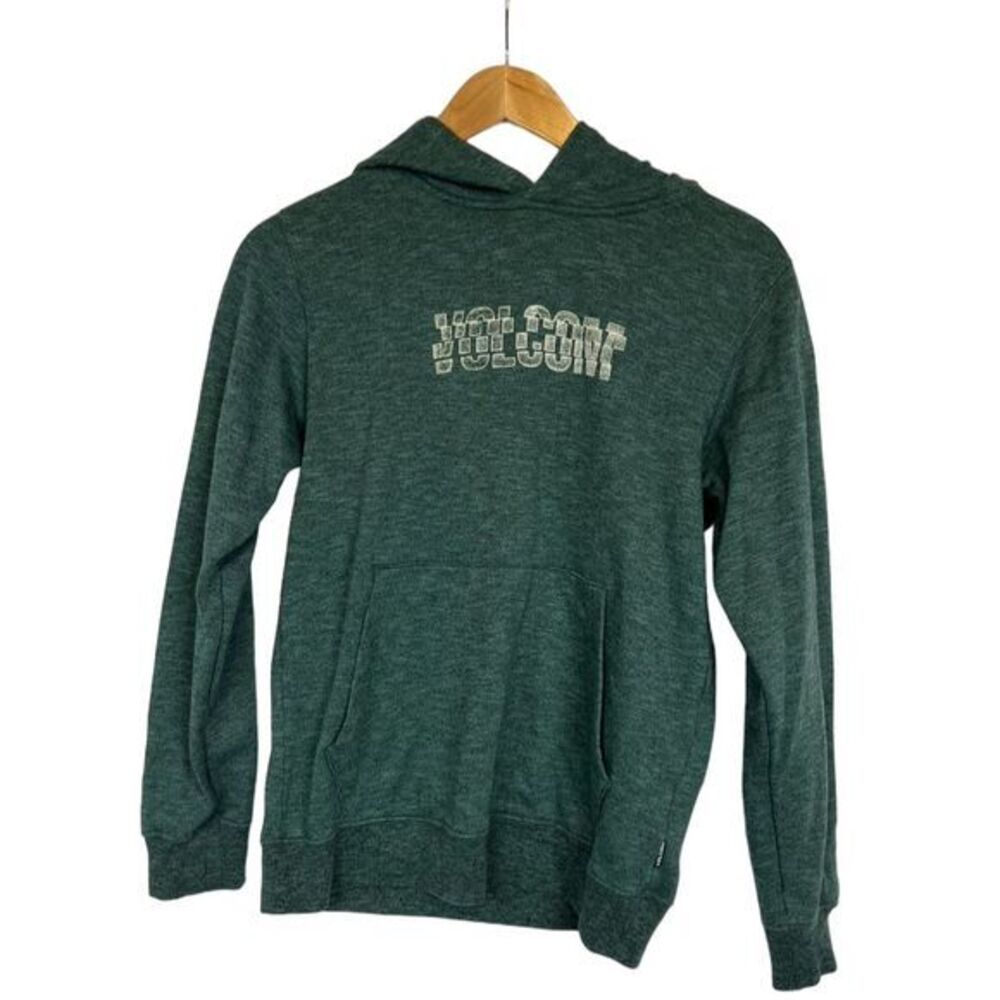 Volcom Boys Green Logo Pullover Hoodie Teen Large Hooded Sweatshirt